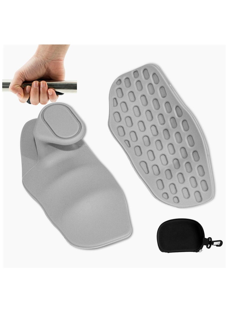 YZMA GLOBAL Non-Slip Weight Lifting Grips for Men & Women – Ergonomic Rubber Gym Hand Pads for Dumbbell, Barbell, Pull Up, Deadlift – Anti-Slip & Sweatproof with Carry Case – One Size Fits All (Gray)  - Image 1