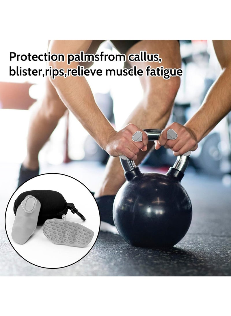 YZMA GLOBAL Non-Slip Weight Lifting Grips for Men & Women – Ergonomic Rubber Gym Hand Pads for Dumbbell, Barbell, Pull Up, Deadlift – Anti-Slip & Sweatproof with Carry Case – One Size Fits All (Gray)  - Image 4