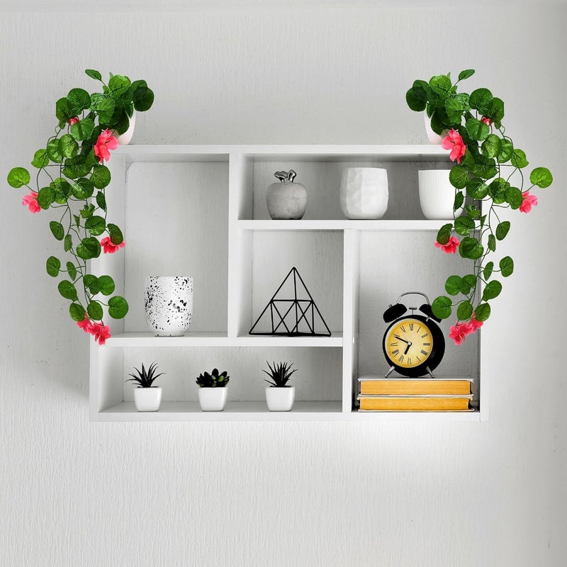 fancymart Pack of 2 Artificial Flower Vine Plants Falling with Small Size Pot - Natural Touch & Feel Home Décor - Perfect for Home and Office Decoration - Size 45 CM (8160) - Image 5