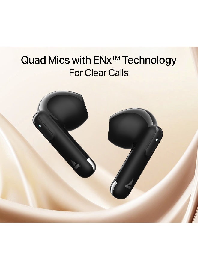 boAt Airdopes Alpha Gen 2 TWS Earbuds with 45 hrs Playtime, Quad Mics with ENx Tech, ASAP Charge, 13mm Drivers, BEAST Mode with 50 ms Low Latency, BT v5.4, USB Type-C Port & IPX5 Resistance Midnight Black - Image 3