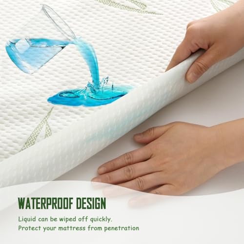 Parkdeny Full Size Waterproof Mattress Protector, Premium Cooling Viscose from Bamboo Mattress Pad, Breathable, Noiseless, Cooling & Machine-Washable Bed Cover with 21" Deep Pocket - Image 3
