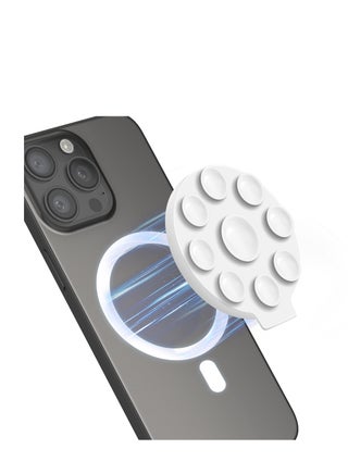 Magnetic Silicone Suction Phone Case Stand, Mirror Shower Phone Holder, Compatible with iPhone 15/14/13/12 Series, Suitable for TikTok Videos and Selfies (White) - pzsku/Z6F8775712E28751623E8Z/45/_/1719385968/6789a206-7f80-4782-96a3-940d18f37cb6