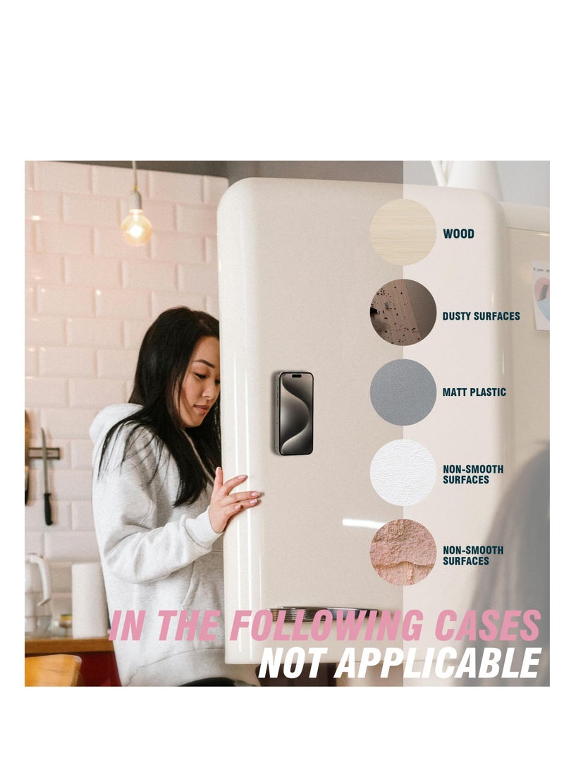 Magnetic Silicone Suction Phone Case Stand, Mirror Shower Phone Holder, Compatible with iPhone 15/14/13/12 Series, Suitable for TikTok Videos and Selfies (White)