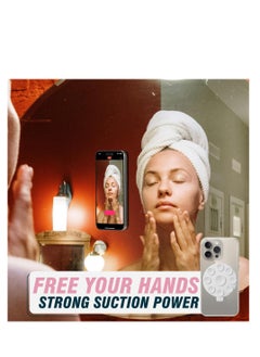 Excefore Magnetic Silicone Suction Phone Case Stand, Mirror Shower Phone Holder, Compatible with iPhone 15/14/13/12 Series, Suitable for TikTok Videos and Selfies (White)  - Image 4