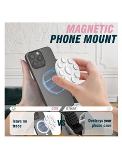 Excefore Magnetic Silicone Suction Phone Case Stand, Mirror Shower Phone Holder, Compatible with iPhone 15/14/13/12 Series, Suitable for TikTok Videos and Selfies (White)  - Image 2