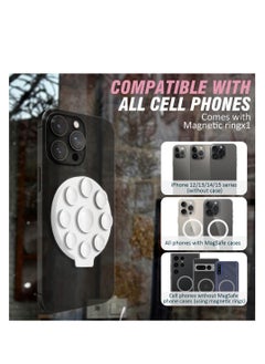 Excefore Magnetic Silicone Suction Phone Case Stand, Mirror Shower Phone Holder, Compatible with iPhone 15/14/13/12 Series, Suitable for TikTok Videos and Selfies (White)  - Image 3
