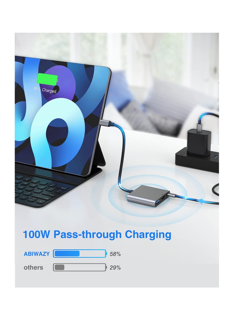 SYOSI - USB C to HDMI Adapter with 4K HDMI Output, Type-C Hub Converter to 4K HDMI USB 3.0 PD Charging Port, USB-C Digital AV Multiport Adapter for iPhone 15 Pro Max/15 Pro/15 Plus/15, for MacBook/ for iPad - Image 1