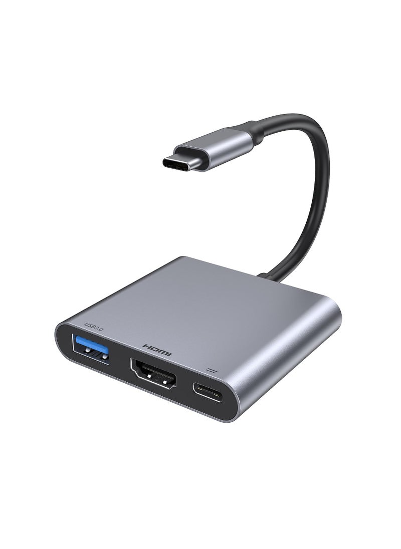 SYOSI - USB C to HDMI Adapter with 4K HDMI Output, Type-C Hub Converter to 4K HDMI USB 3.0 PD Charging Port, USB-C Digital AV Multiport Adapter for iPhone 15 Pro Max/15 Pro/15 Plus/15, for MacBook/ for iPad - Image 1