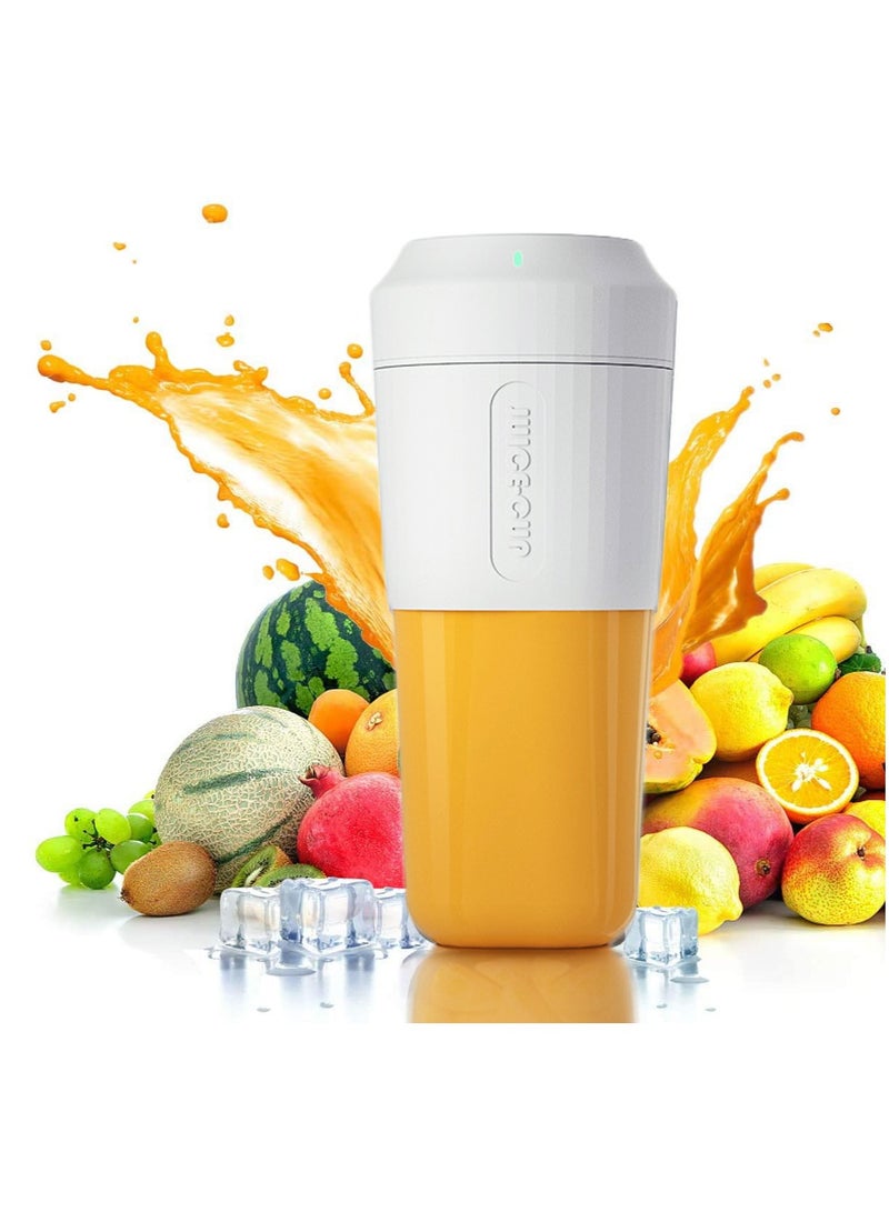 Mini Portable Blender, Personal Smoothie Shake Maker, 350ml Fruit Juice Cup with Four Blades, Handheld Juicer Machine, 3000mAh Rechargeable, 24000rpm for Home/Office - Image 1