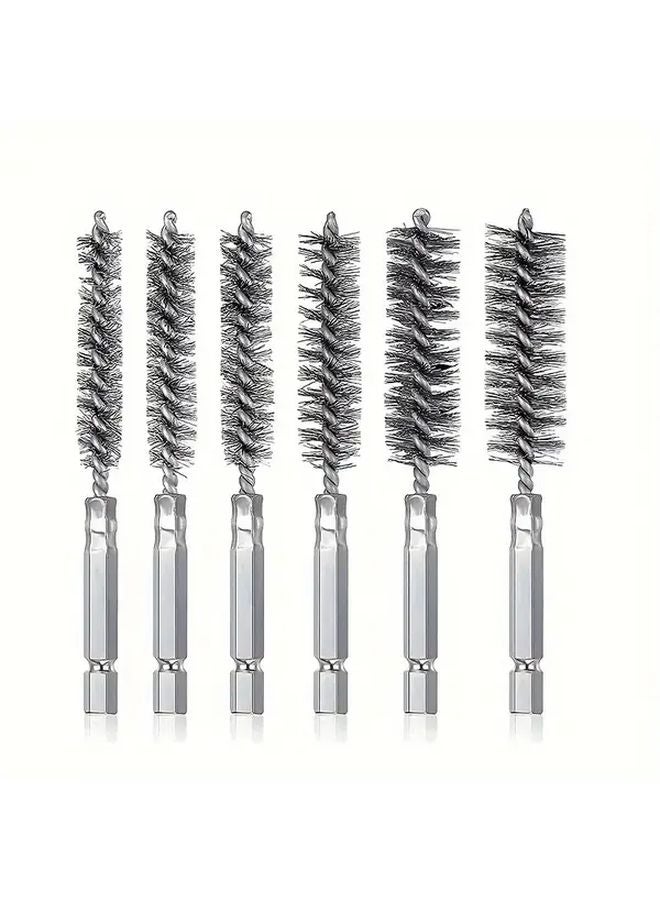 6pcs Stainless Steel Wire Pipe Brush Set Multi Specification Rust Removal - Image 2