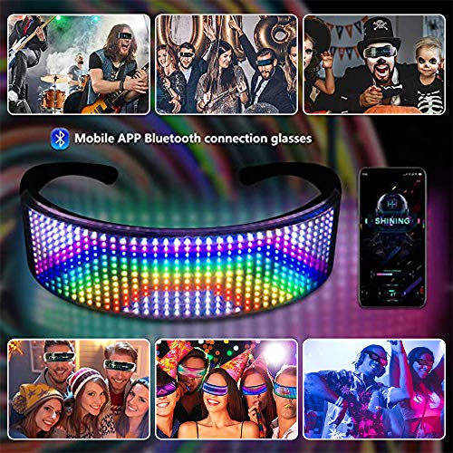 Keledz LED Customizable Glasses for Party, Adults RGB Fullcolor LED Glasses,USB Rechargeable Future Style Glasses for Nightclub, Festivals, Raves, Christmas, Halloween,and Birthday Parties - Image 2