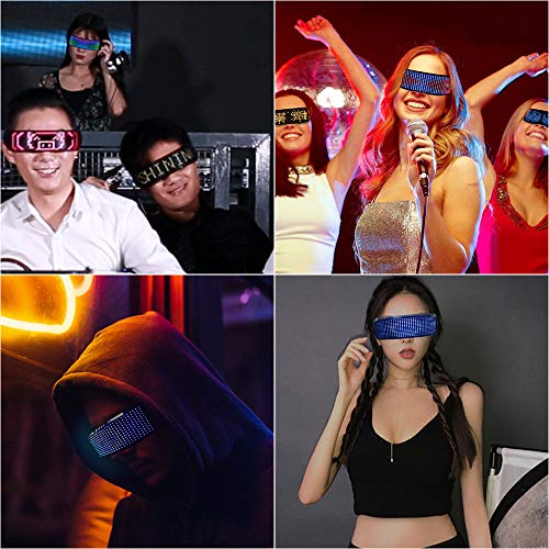 Keledz LED Customizable Glasses for Party, Adults RGB Fullcolor LED Glasses,USB Rechargeable Future Style Glasses for Nightclub, Festivals, Raves, Christmas, Halloween,and Birthday Parties - Image 4