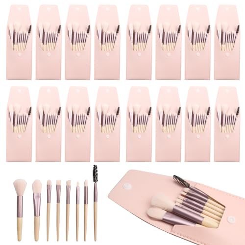 Olutacot 16 Sets Travel Makeup Brush Set Synthetic Fiber Face Foundation Make up Brushes Bridesmaid Gift with Travel Makeup Bag for Wedding Bridal Shower Favors Bachelorette Party Gift Ivory Beige - Image 1
