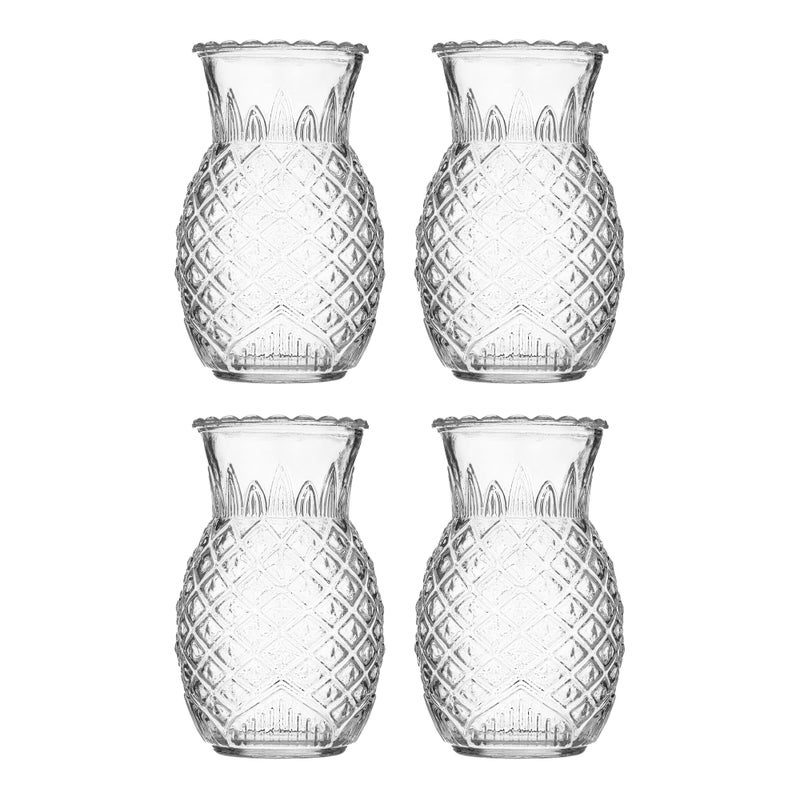 Ravenhead Entertain Collection Pineapple Novelty Cocktail GlassesSet of 4 675ml CapacityPerfect for Summer Cocktails and Pina Coladas