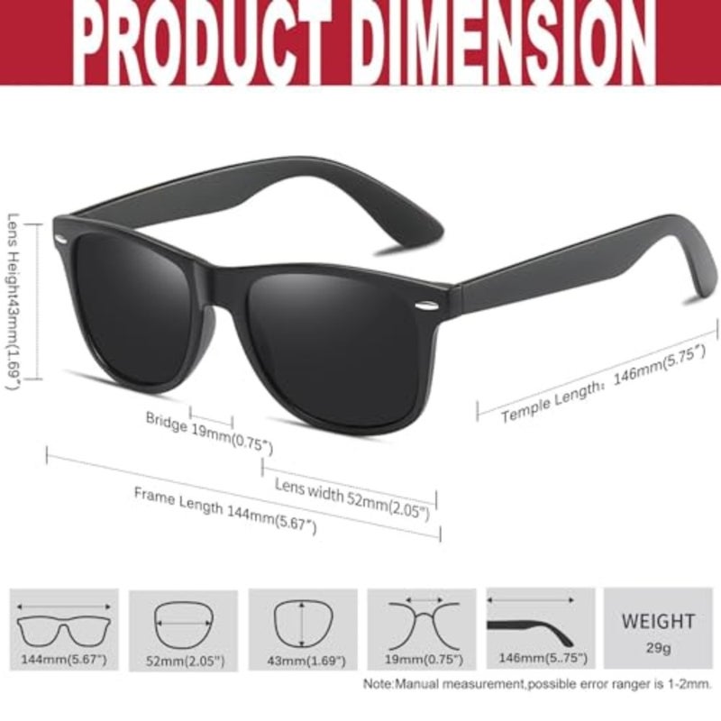 KANASTAL Polarized Sunglasses Men Women Square Classic Shades UV400 Anti-Glare Polarized Lenses, Lightweight Durable Square Frame, Perfect for Driving Fishing Outdoor Activities, Comfort Fit - Image 4