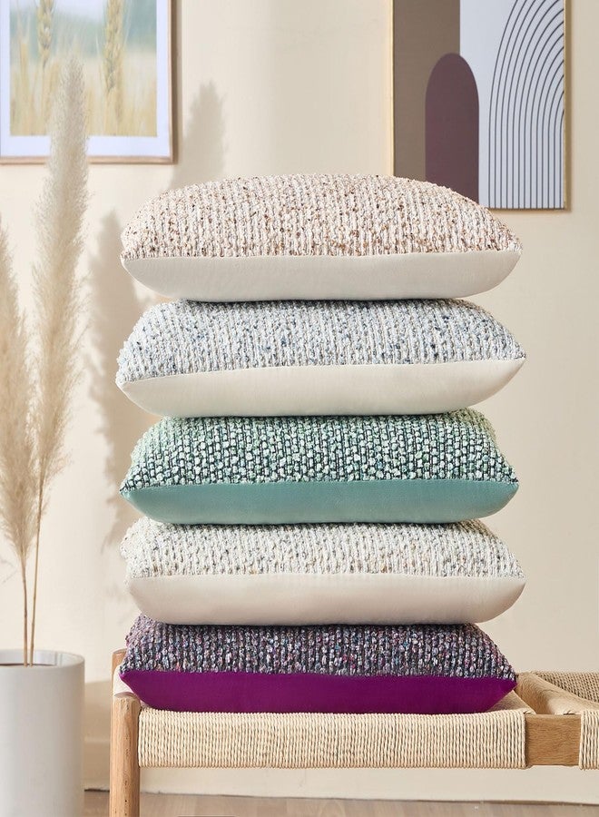 Allorry Decorative Lumbar Pillow Cover 14x36 Blue Striped Wool Long Body Pillow Neutral Textured Boho Lumbar Throw Pillow Cushion Covers for Modern Farmhouse Sofa Bed Living Room Decor SY011-C14 - Image 5