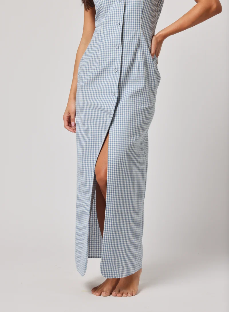 Ashita Fernandes Gingham Button-Down Dress
