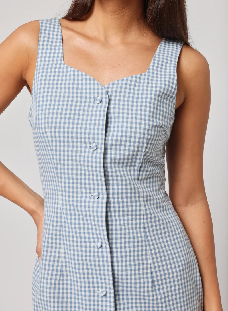 Ashita Fernandes Gingham Button-Down Dress