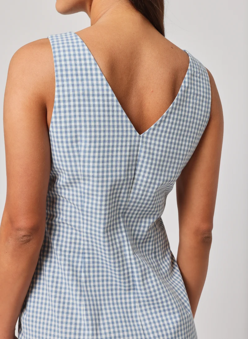 Ashita Fernandes Gingham Button-Down Dress