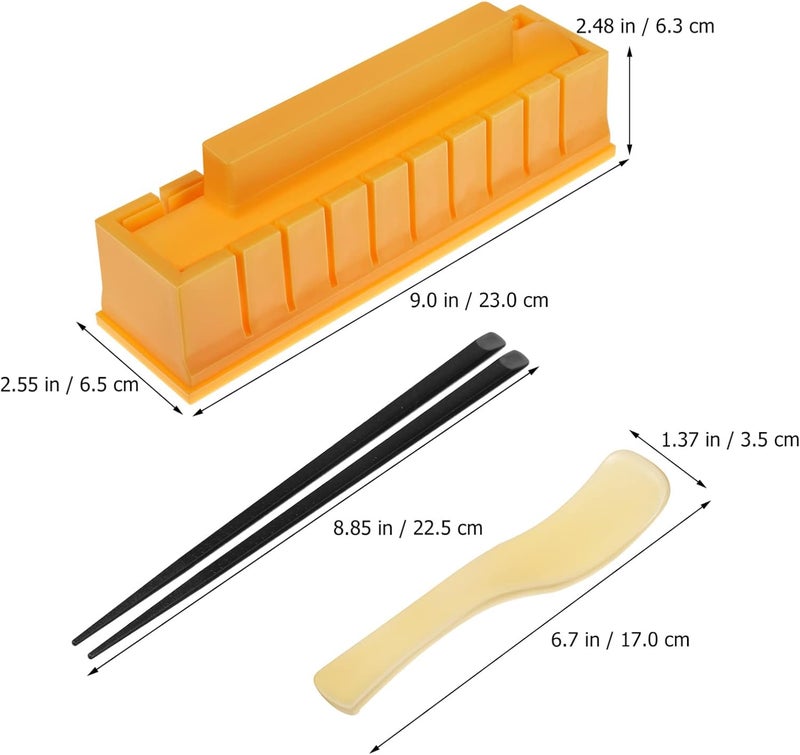 Hemoton Sushi Making Kit Sushi Maker Set Sushi Mold Press Sushi Roller Mold Maker Kit Sushi Making Kit for Beginners Sushi Rice Roll Mold Shapes with 2pairs Chopsticks - Image 4