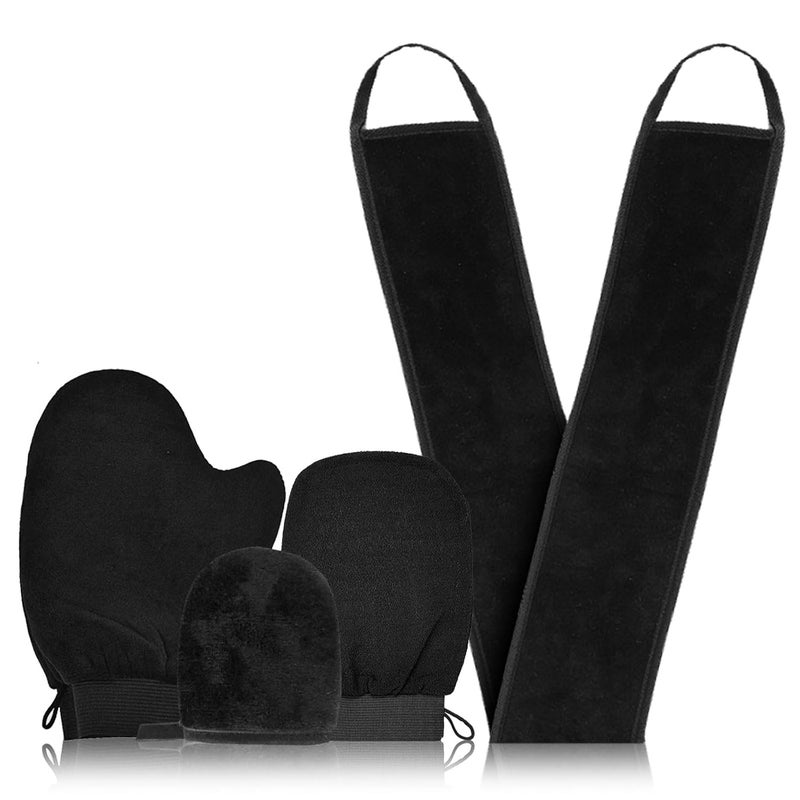 WOBEVB Self Tanning Mitt Applicator Kit Self Tan Glove Face Tan Mitt Back Lotion Applicator Exfoliating Glove for Self Tanner Fake Bake Tan