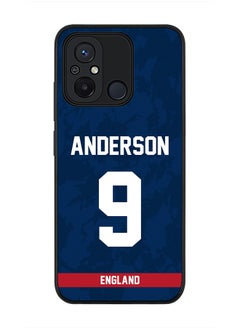 Cover for Xiaomi Redmi 12C 4G Case, Rugged Black Slim Fit Soft Flexible Thin Protective Phone Cases - Player Name - James Anderson, Jersey Number- 9