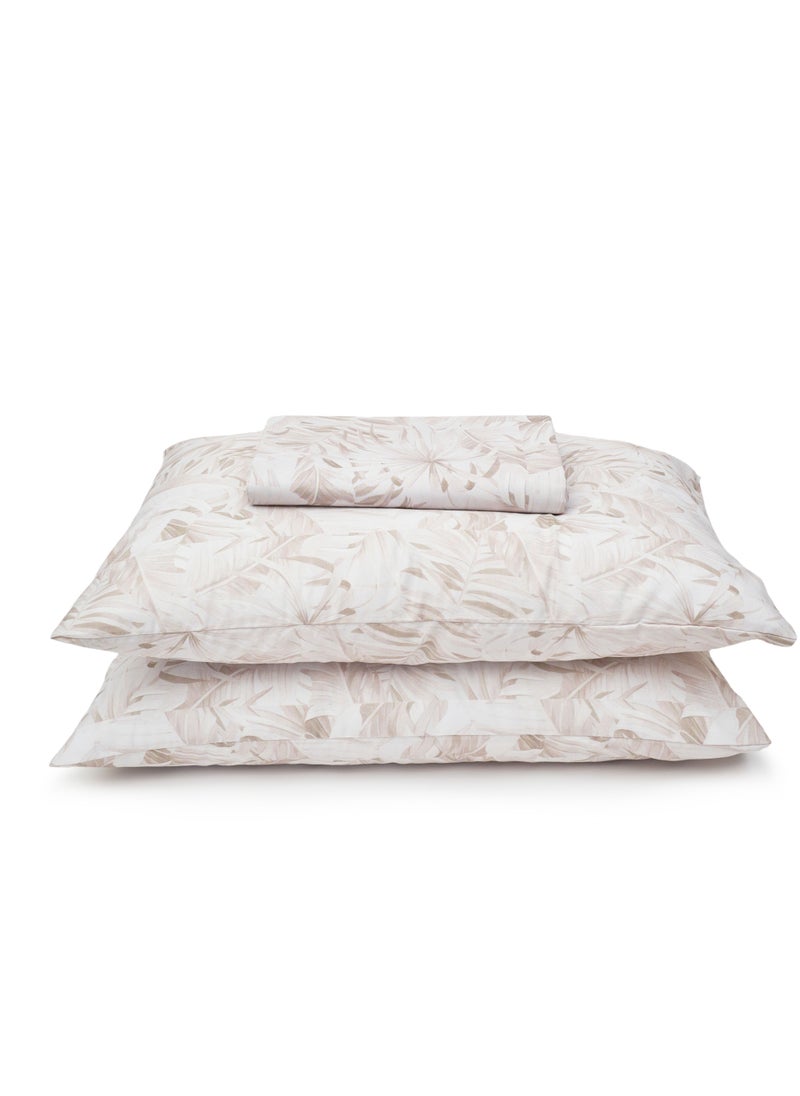 Home of linens طقم سرير مطبوع - 3 قطع لسرير فردي - 1 ملاية (180سم*260سم) + 2 كيس مخدة (50سم*70سم) - قطن مخلوط - أوراق باستيل  - Image 2