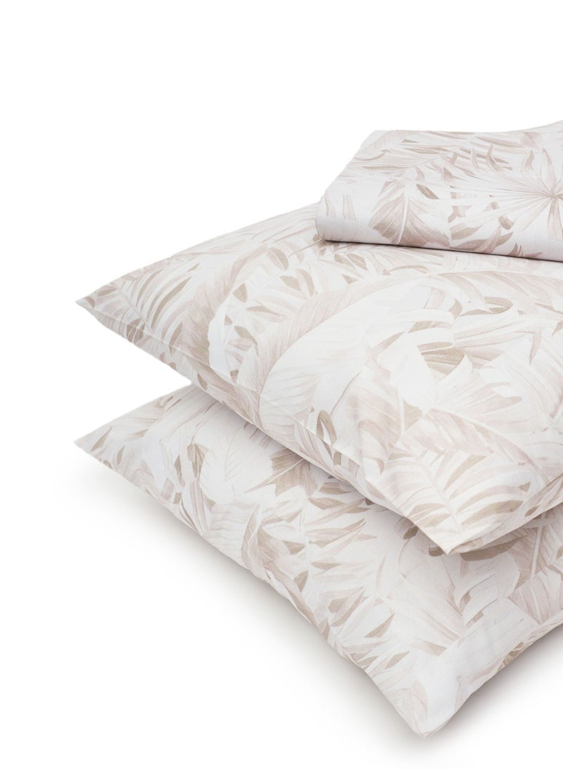 Home of linens طقم سرير مطبوع - 3 قطع لسرير فردي - 1 ملاية (180سم*260سم) + 2 كيس مخدة (50سم*70سم) - قطن مخلوط - أوراق باستيل  - Image 4