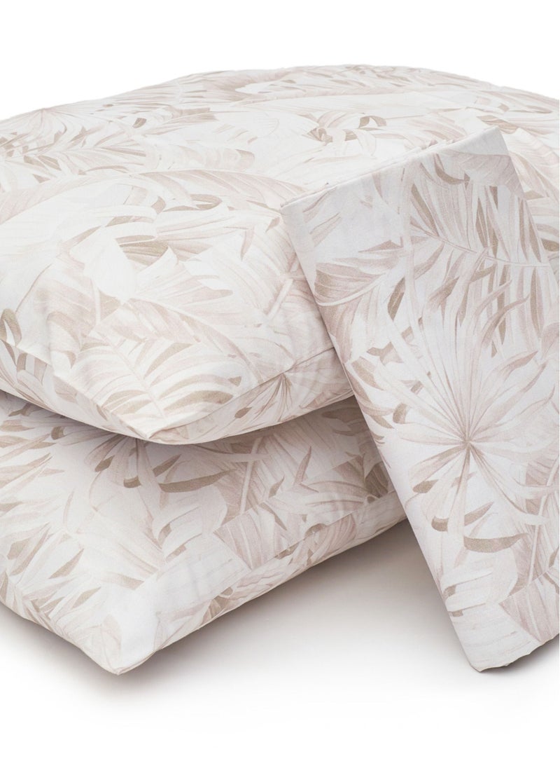 Home of linens طقم سرير مطبوع - 3 قطع لسرير فردي - 1 ملاية (180سم*260سم) + 2 كيس مخدة (50سم*70سم) - قطن مخلوط - أوراق باستيل  - Image 5