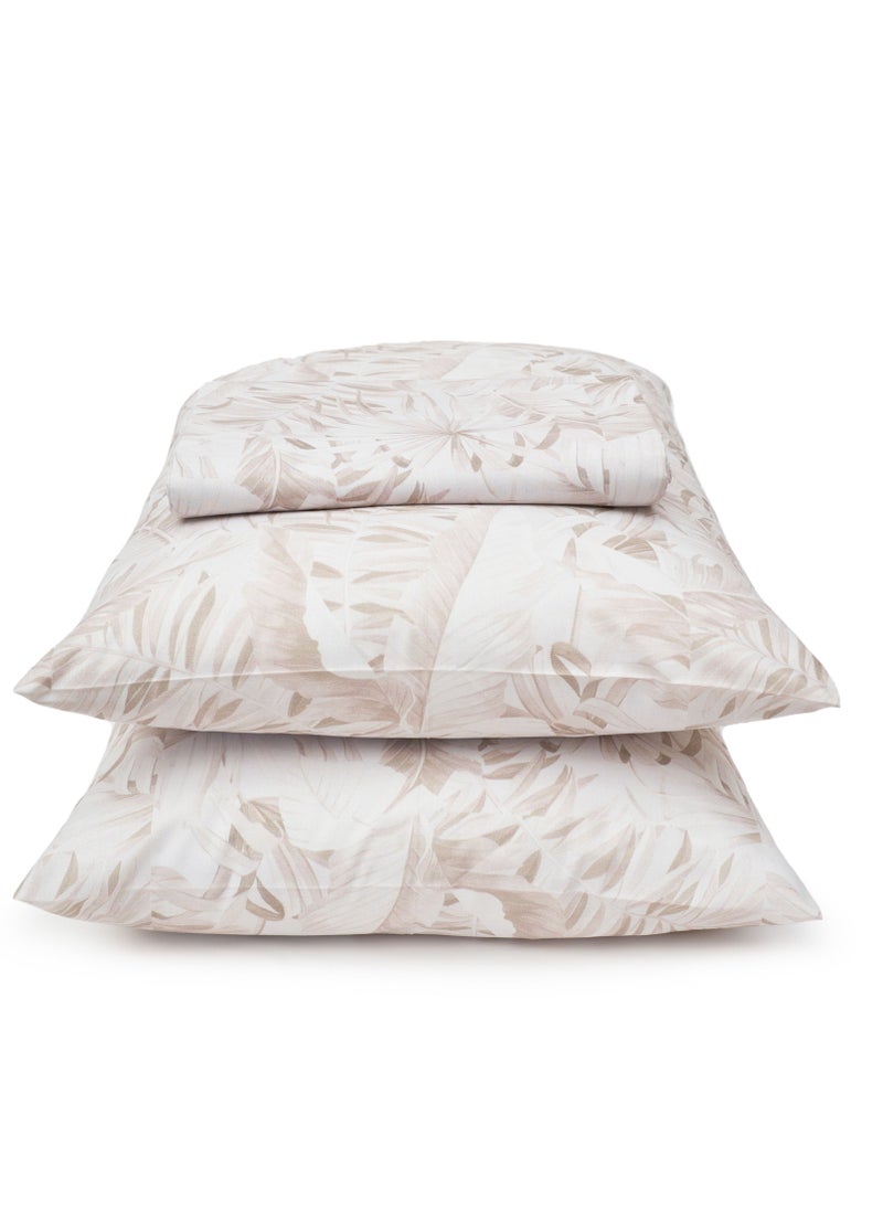 Home of linens طقم سرير مطبوع - 3 قطع لسرير فردي - 1 ملاية (180سم*260سم) + 2 كيس مخدة (50سم*70سم) - قطن مخلوط - أوراق باستيل  - Image 1