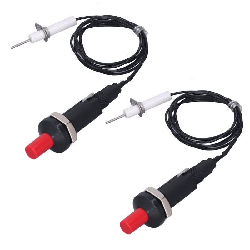 2 Pcs Piezo Igniter 1 Out 2 Push Button with Ignition Needle Wire 1 Meter Piezoelectric Ignition for Fireplace Oven Heater Kitchen - Image 2