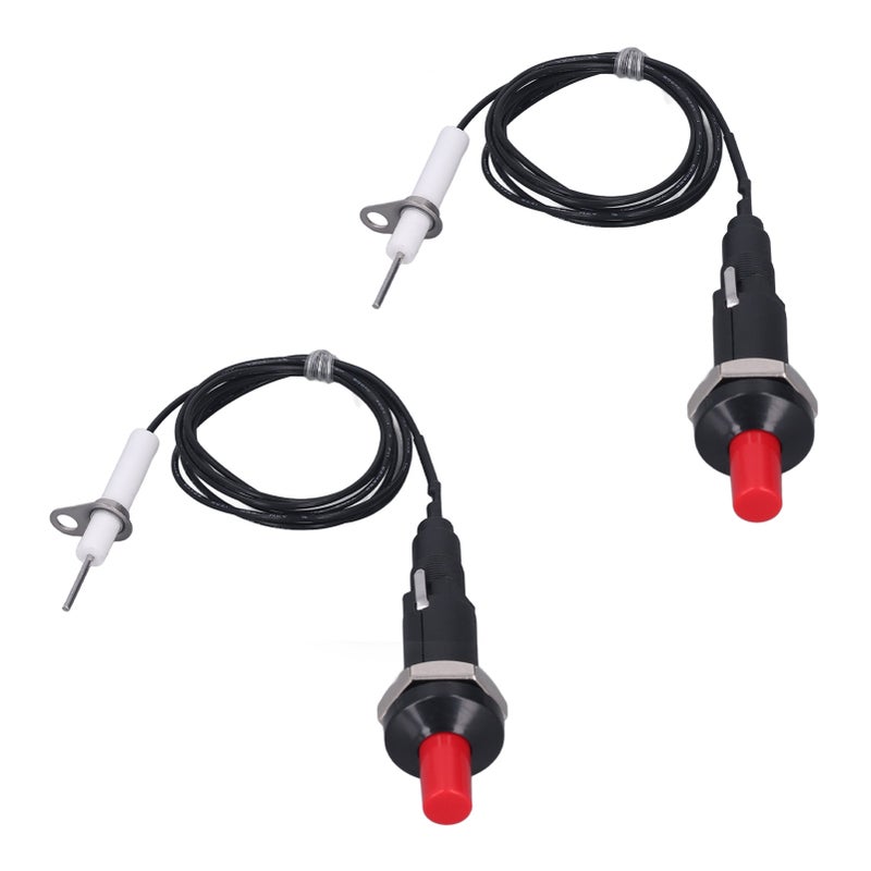 2 Pcs Piezo Igniter 1 Out 2 Push Button with Ignition Needle Wire 1 Meter Piezoelectric Ignition for Fireplace Oven Heater Kitchen - Image 3