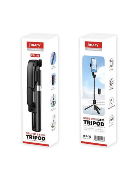 KT-219 Mini Tripod & Selfie Stick, Lightweight Portable Design, Extendable Legs, 360° Rotatable Mount, Stable Support for Smartphones, Action Cameras, and Small Cameras