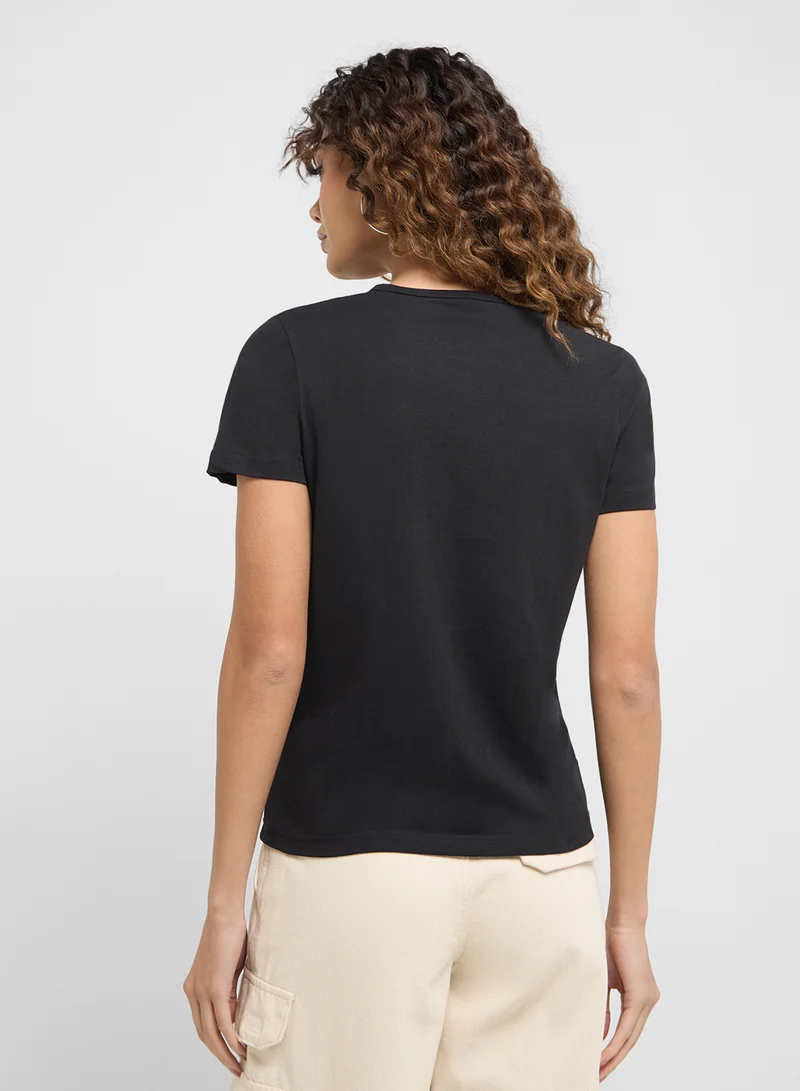 Ginger Basics Henley Button T-Shirt