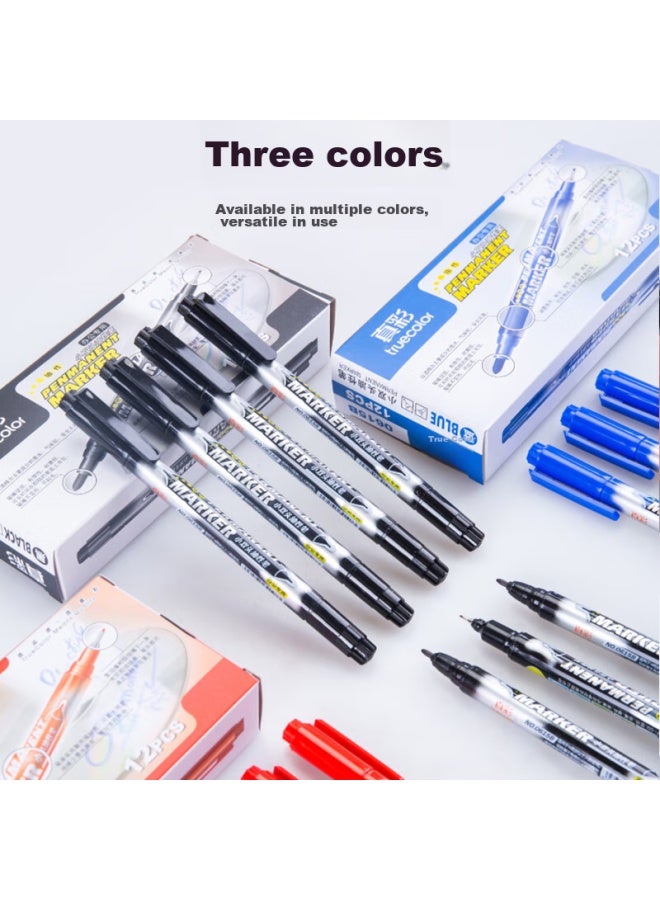 ترو كولور Truecolor قلم علامة مزدوج الرأس لرسم طلاب المدارس الابتدائية، أحمر زيتي سميك ورفيع مزدوج الرأس للتخطيط، سريع الجفاف، مقاوم للماء، ثابت اللون، علامة خط موقع البناء 0615b - Image 4
