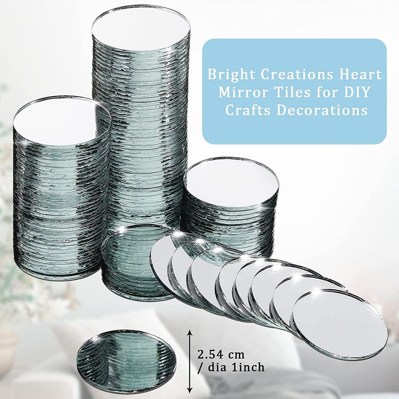Dreamlover 1 in Small Round Glass Mirror Circles for Arts and Crafts Projects Jwelery Framing Decoration 120 Pieces - Image 2