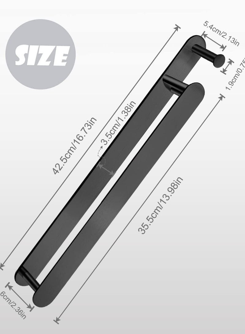Towel Holder, Strong Self Adhesive Black Rails Wall Mounted Stainles - Image 5