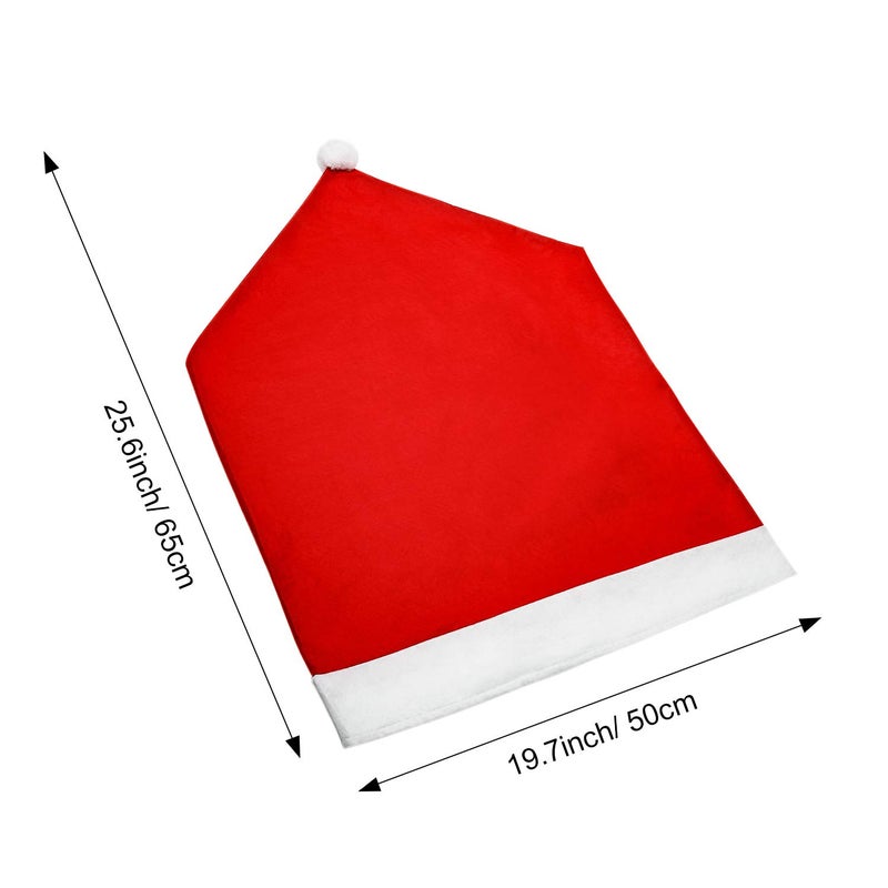 Tatuo 4 Pieces Christmas Chair Covers Decor  Santa Claus Hat Snowflake Chair Xmas Cap  Kitchen Dining Chair Slipcovers Sets for Christmas Holiday Festive Decorations (Grey) - Image 4