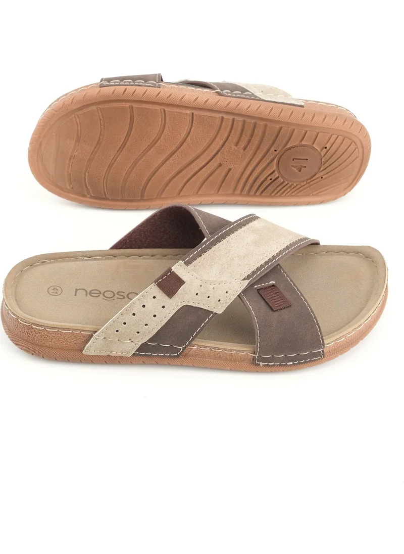 Gezer Summer Men's Artificial Leather Neosoft Comfortable Sole Daily Slippers