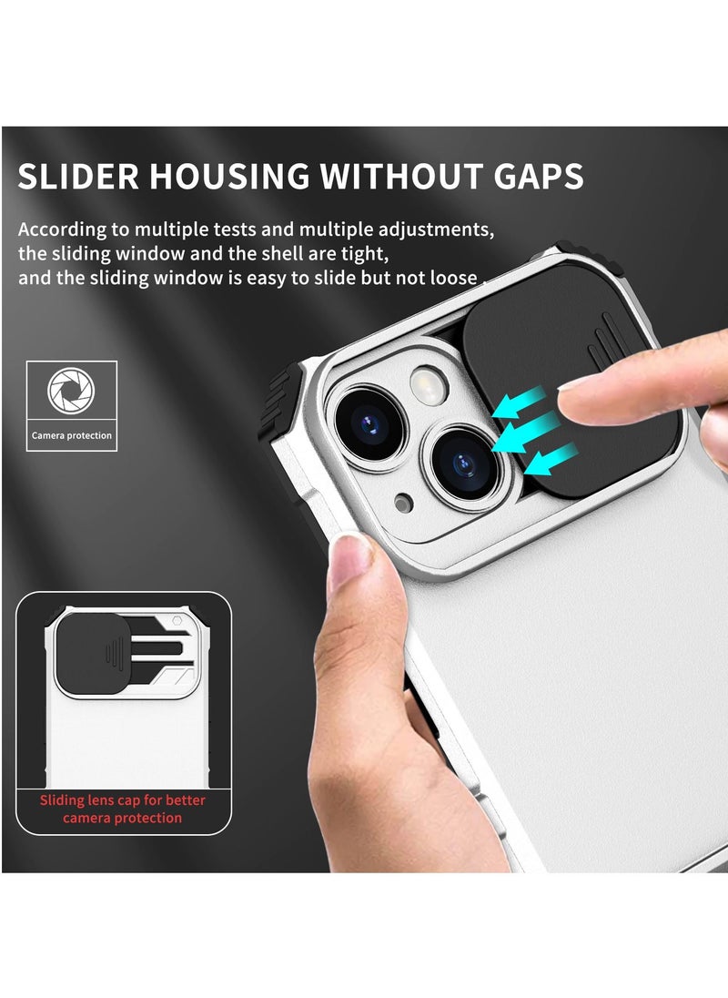 Generic - Iphone 14 White Mobile Phone Case Cover, Innovative Telescopic Bracket, Sliding Protection Camera Window, Bumper Shockproof Phone Back Cover - Image 1