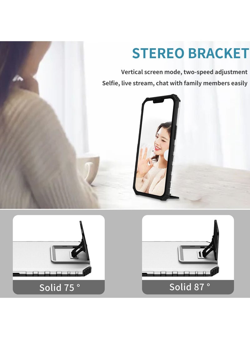 Generic - Iphone 14 White Mobile Phone Case Cover, Innovative Telescopic Bracket, Sliding Protection Camera Window, Bumper Shockproof Phone Back Cover - Image 1