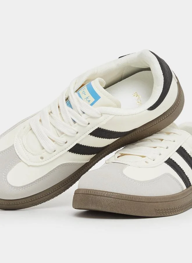 Styli Styli Striped Lace Up Sneakers