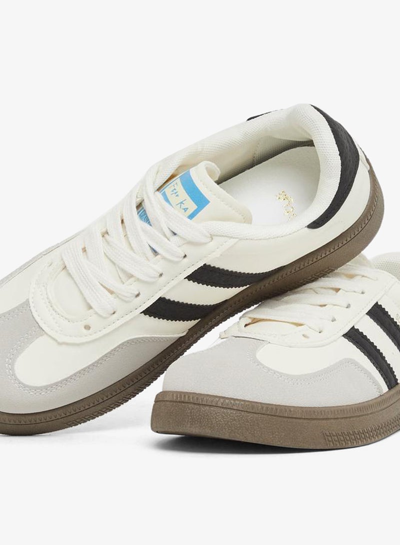 Styli Active Striped Lace Up Sneakers - Image 4