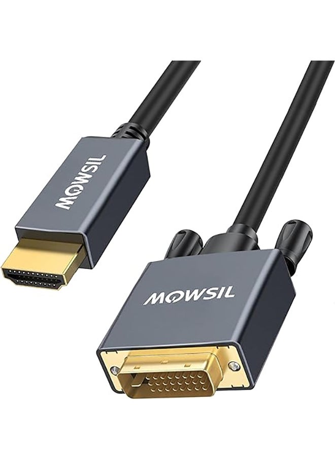 MOWSIL كابل HDMI إلى DVI بطول 2 متر، كابل HDMI ذكر إلى DVI(24+1) ذكر، كابل HDTV مطلي بالذهب إلى DVI، دقة مدعومة 1080 بكسل بمعدل 60 هرتز  - Image 1