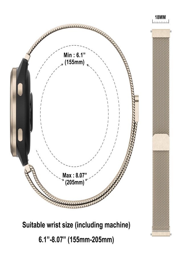 Meliya 18mm Metal Bands for Garmin Venu 3S / Venu 4 41mm / Venu 2S / Vivoactive 4S / Vivomove 3S / Forerunner 265s Watch Bands, Quick Release Stainless Steel Metal Replacement Wristband Strap for Garmin Forerunner 255s/265s Bands Women Men (Champagne Gold) - Image 5
