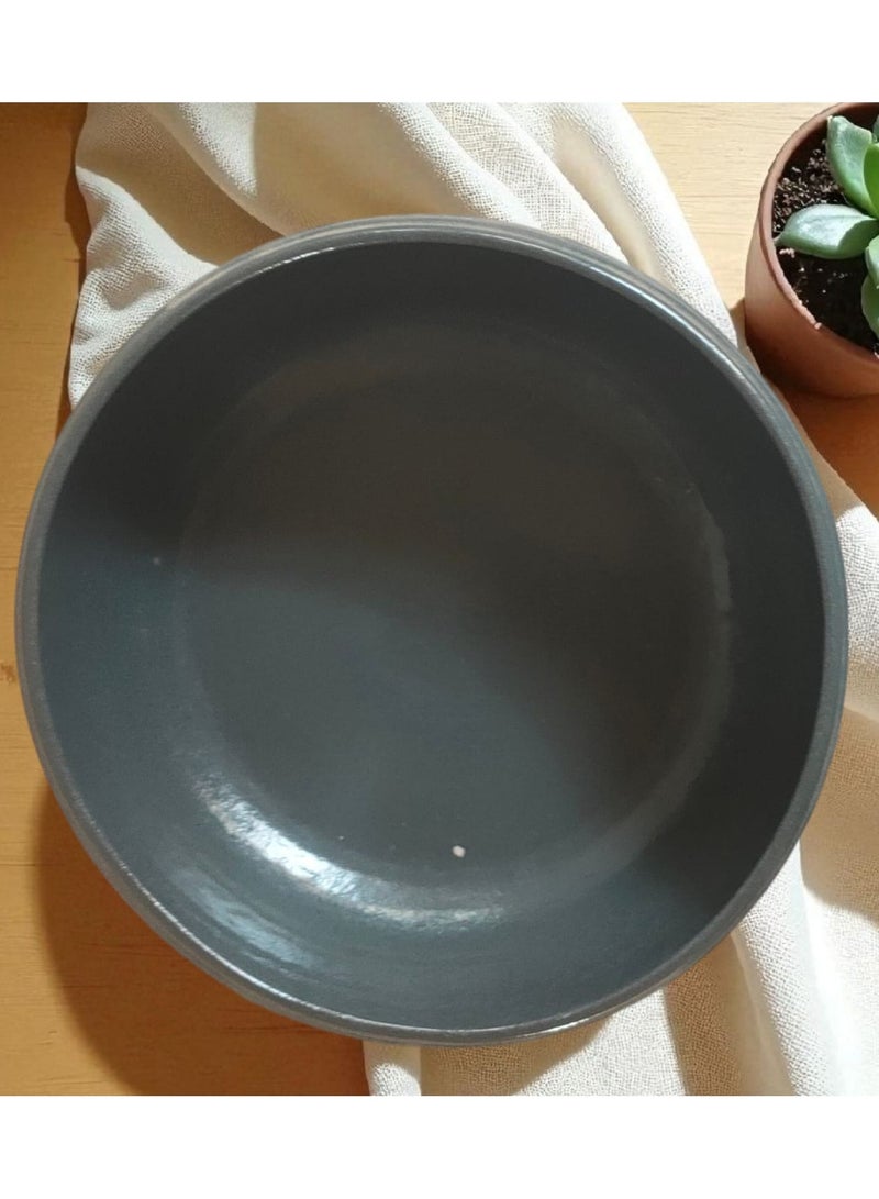 color zone pottery Round pottery and porcelain casserole that can withstand direct and indirect heat, flame or oven, 25 cm - Image 3