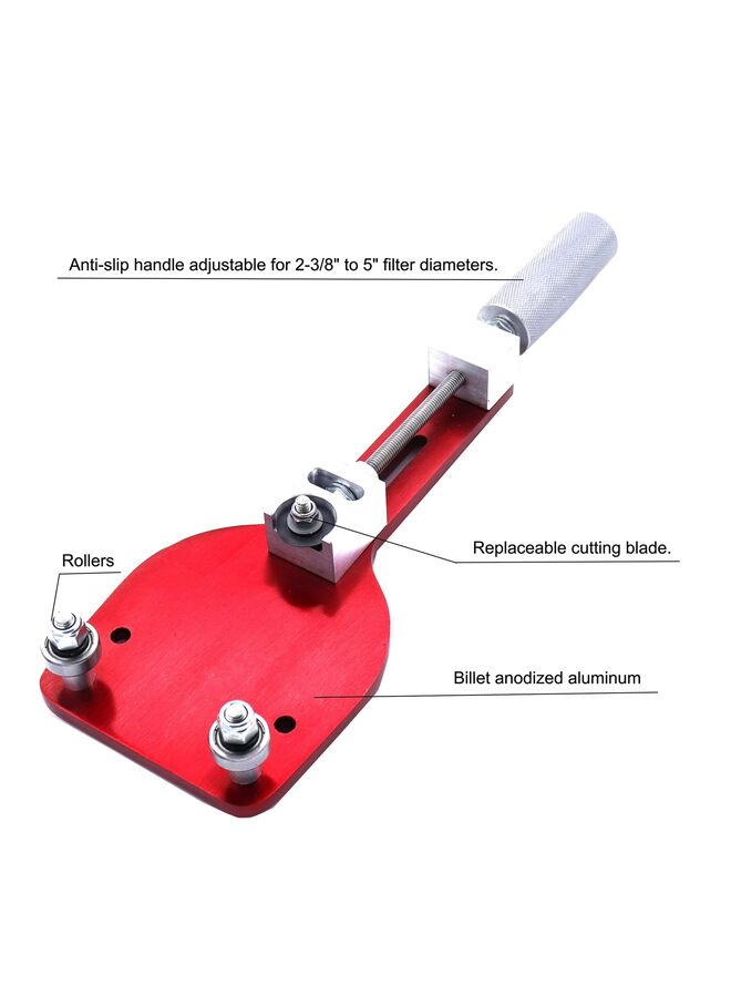 Generic Oil Filter Cutter,Aluminum Alloy Oil Filter Cutting Tool for Filter Cutting Range 2-3/8"- 4-3/4"(RED)  - Image 5