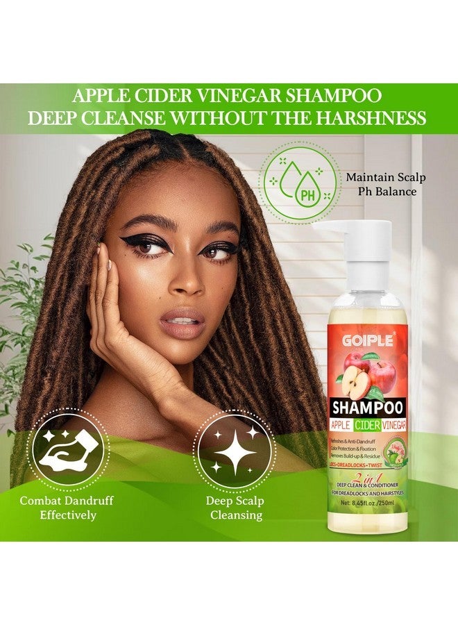 Goiple 2 in 1 Deep Clean & Conditioner Apple Cider Vinegar Shampoo- Rose & Castor Hair Oil for Hair Growth Strengthening Hair Oil - Braid Shampoo Hair Growt Oil Set For Dreadlocks, Locs, Twist All Hair Types - Image 4