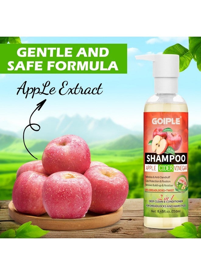 Goiple 2 in 1 Deep Clean & Conditioner Apple Cider Vinegar Shampoo- Rose & Castor Hair Oil for Hair Growth Strengthening Hair Oil - Braid Shampoo Hair Growt Oil Set For Dreadlocks, Locs, Twist All Hair Types - Image 2