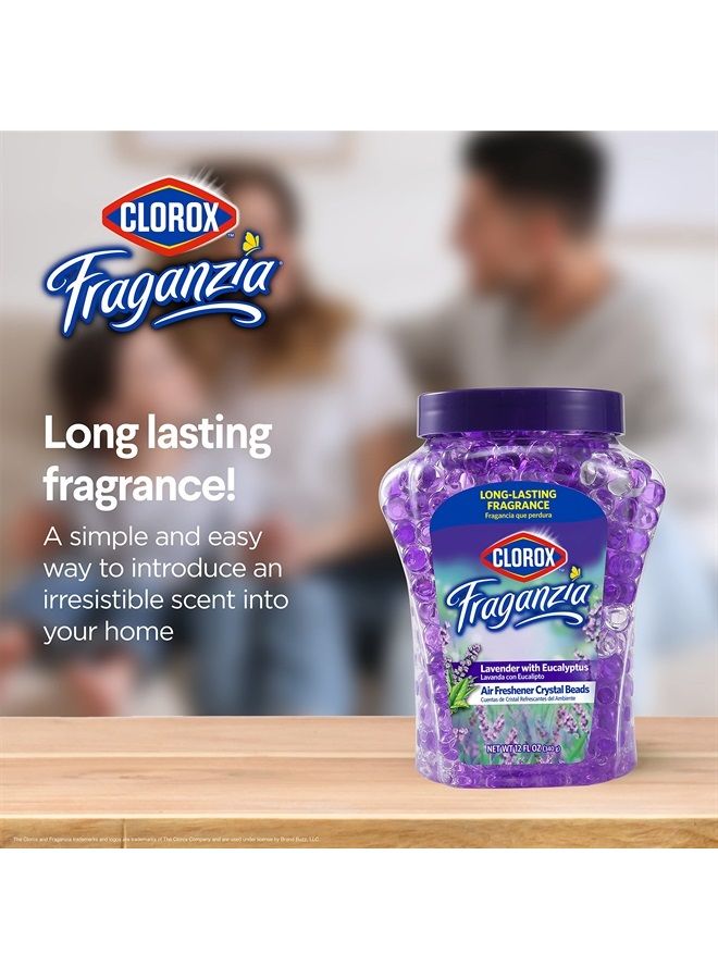 Clorox معطر هواء فرجانزيا إير كير كريستال بيز برائحة اللافندر مع رائحة الأوكاليبتوس، 12 أونصة | جل كريستال معطر هواء برائحة اللافندر والأوكاليبتوس من كلوركس فرجانزيا للسيارة أو المنزل - Image 3
